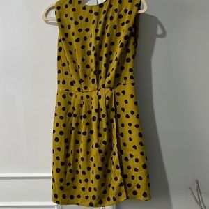 Mango Polka Dot Mini Dress with Wrap effect pleating